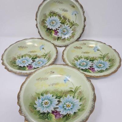 16 Green Arnart 5th Ave Hand Painted Gold Trim Bowls 2063