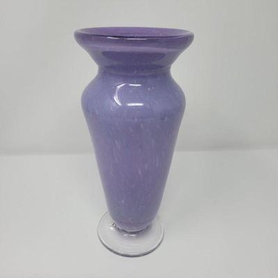 37 Hand Blown Lavender Glass Vase