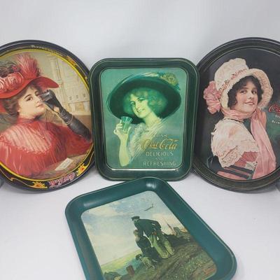 30 1970s 80's Coca Cola Tin Serving Trays