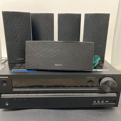 6 Onkyo Receiver and Surround Sound Speakers model ht r391