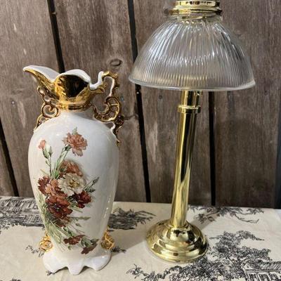 61 alberta european style vase 24kt gold trim partylite gaslite candle