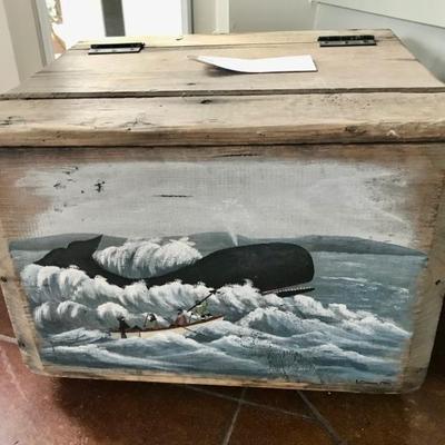 hand made and painted storage box $55
17 X 15 X 12'