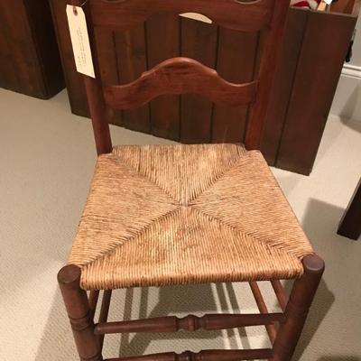 set of 4 rush bottom chairs $195
17 X 15 X 18" to seat 32" high