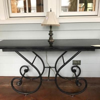 bakers table iron and granite $795
65 X 12 X 30"
metal lamp $18