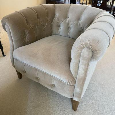 Restoration Hardware Kensington Chair in performance velvet upholstery 