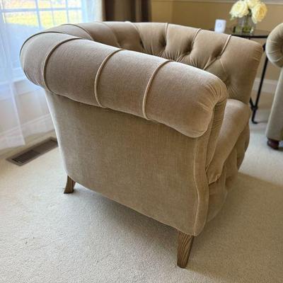 Restoration Hardware Kensington Chair in performance velvet upholstery 