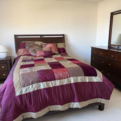 Queen Bedroom Set- Queen bed, dresser with mirror and one nightstand.  All excellent condition 