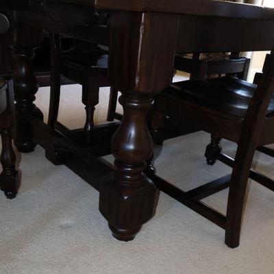 Pottery Barn Cortona Dining Table with 10 chairs and two leaves