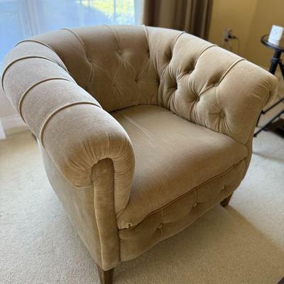 Restoration Hardware Kensington Chair in performance velvet upholstery 