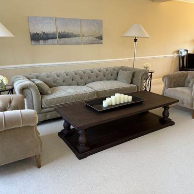 Restoration Hardware Sofa & Balustrade Coffee Table