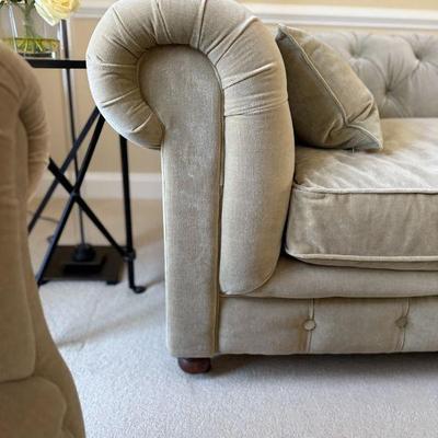 Restoration Hardware 9' Kensington Sofa in performance velvet upholstery 