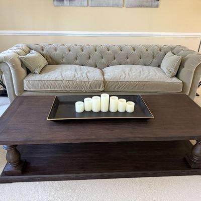Restoration Hardware Sofa & Balustrade Coffee Table