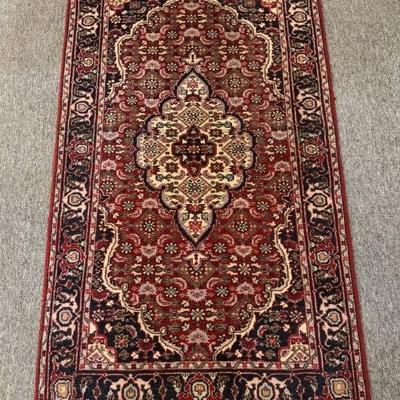 Semi-antique Persian Kashan handwoven wool rug, 37” x 63”