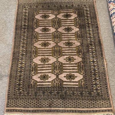 Semi-antique Pakistan Bokhara handwoven wool rug, 49” x 72”