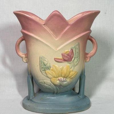 Sale Photo Thumbnail #147: Hull Art Pottery matte Magnolia vase c 1946-47, 8 1/2”