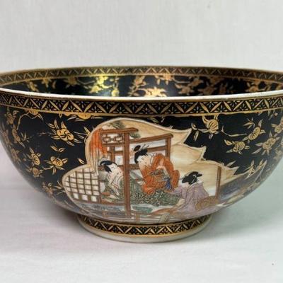 Japanese Satsuma decorative porcelain bowl, 12 1/4”
