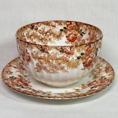Samuel Redford Fenton/Staffordshire, England c 1880-90 bowl and underplate, 7”