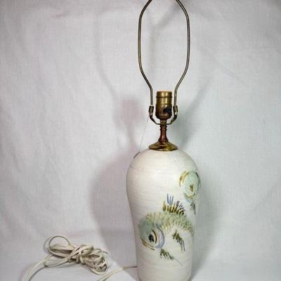 Studio art pottery lamp, signed and dated ‘96 on bottom, 12” base