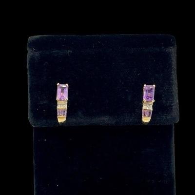 Gold with Amethyst Earrings