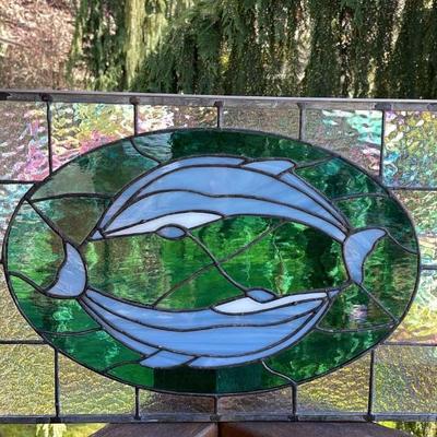 Stained glass Dolphins