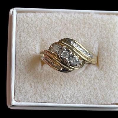 14K Gold Ring with Tested Diamonds