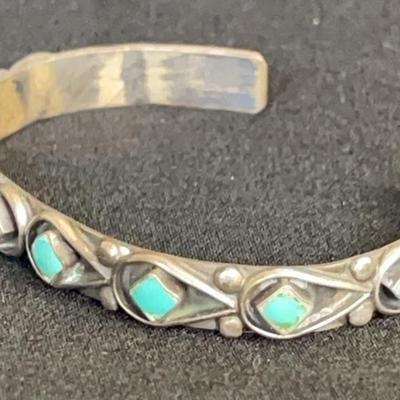 Sterling silver inlaid with turquoise 