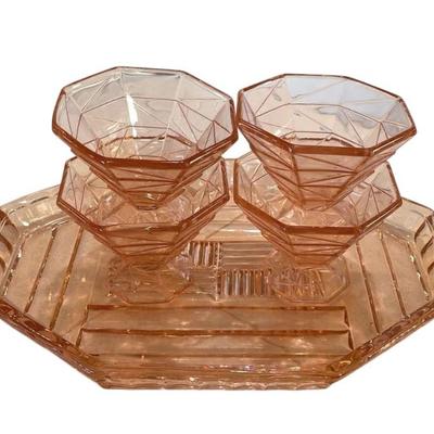 Antique pink glass