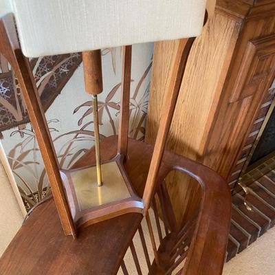 Mid Century Modern, John Keal for Modeline Walnut Brass Table Lamp