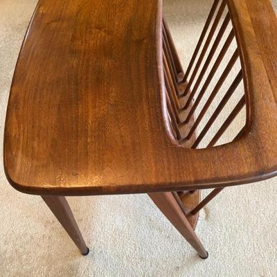 Mid Century Modern, Walnut. Arthur Urmanoff Side Table with Magazine Rack