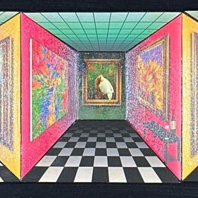 Dominic Pangborn (b. 1952) 3D Wall Art | Tropicana - Art in Motion. Oil on 3D structure. 9 x 21 x 3 in. Artwor. Signed lower right,...