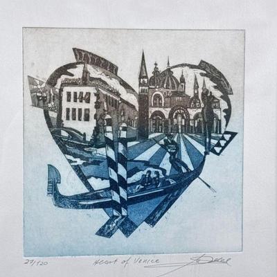 ALFRED GOCKEL (German, b. 1952) PRINT | Heart of Venice. Print. 11 x 10.5 in. sight. Signed, titled, and numbered “27/120” on bottom,...