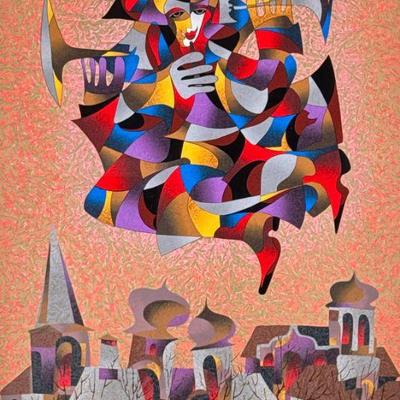ANATOLE KRASNYANSKY (Ukrainian 1930-2023), SERIGRAPH | Celebration II. Serigraph print. 39.5 x 27.5 in sight. Signed lower left, numbered...
