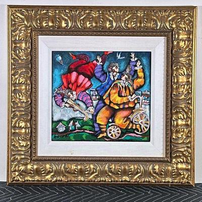 MICHAEL KACHAN (b. 1964) SERIGRAPH | Reverie Embellished Serigraph. 11 x 12 in. canvas. Print signed lower left, labeled on verso. - h....