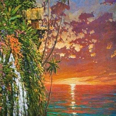 Marko Mavrovich (b. 1960) Seriolithograph | I Think of You This Time of Day. Seriolithograph. 22 x 17.5 in. sight. Signed lower right,...