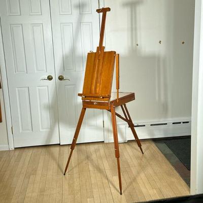 WOODEN FOLDING ART EASEL | Wooden folding and travel art easel including collapsible legs, adjustable height, all packs into a 20 x 16 x...