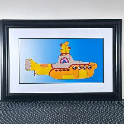 YELLOW SUBMARINE ANIMATION CEL | Framed animation cel from the Yellow Submarine movie; 12.5 x 24 in. Sight, labeled on verso. - h. 23.75...
