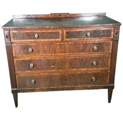 BERKLEY & GAY DRESSER | Carved wood Berkeley & Gay Furniture dresser having 2 split-width drawers over 3 full drawers with fluted...