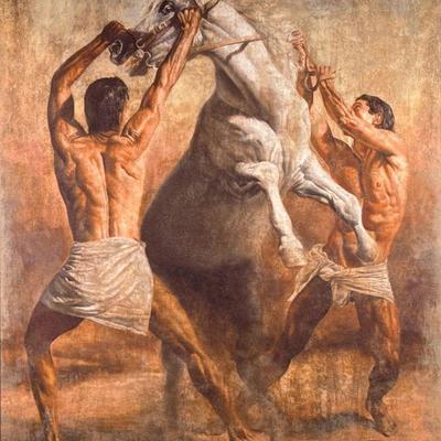 TOMASZ RUT (Polish b. 1961) GICLEE | Perfuro. Giclee on canvas. 32 x 28.5 in canvas. Signed lower right labeled on verso - h. 43 x w. 39...