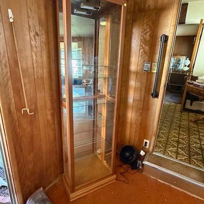 Oak curio cabinet