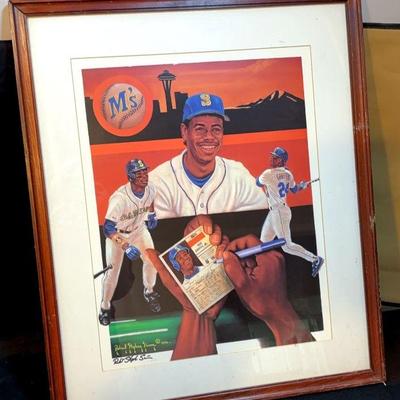 1991 robert stephen simon signed print griffey mariners