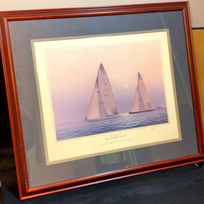 Tim thompson signed print the paintings of the america’s cup”