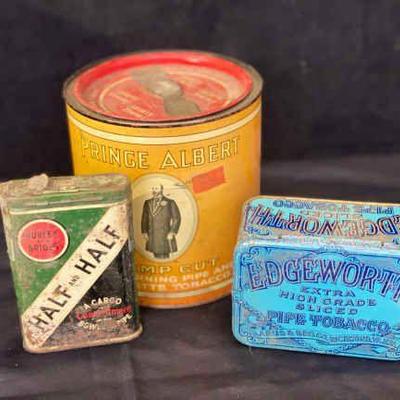Prince albert tobacco can half half & edgeworth tobacco tins