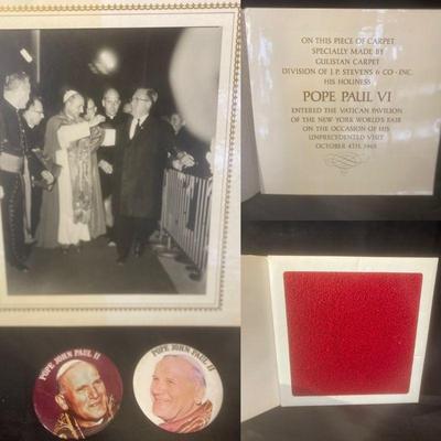 Ny worlds fair visit by pope john paul carpet collectible