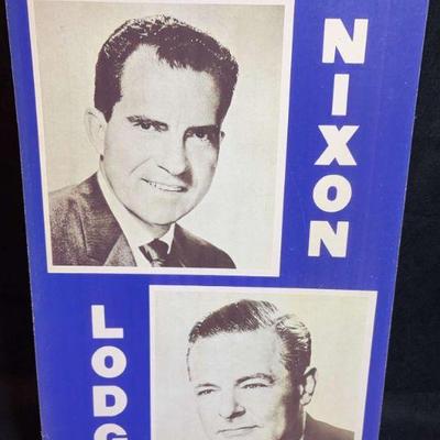 1960 experience counts" elect nixon lodge campaign poster