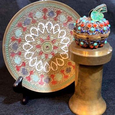 Metalwork trinket box boat cleat & tray
