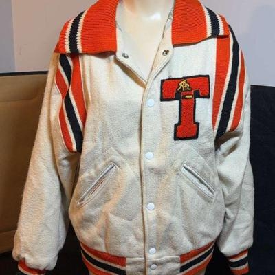 Lasley knitting co letterman s jacket wrestling