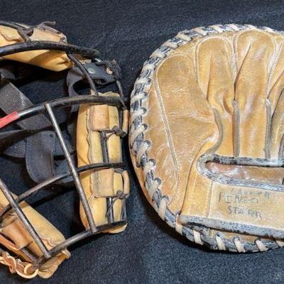 Vintage fenner baseball glove catchers mask
