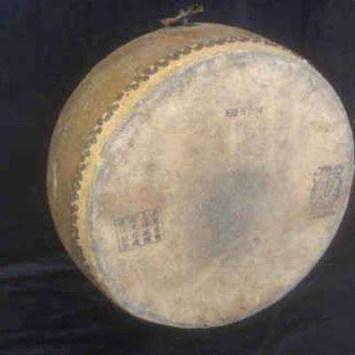 Antique japan buddhist temple drum