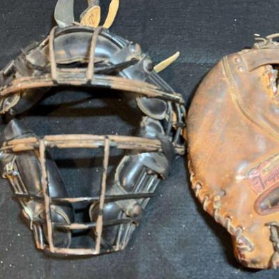 Vintage rawlings tm68 trapper glove catchers mask