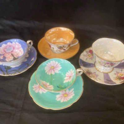 Sanji noritake, royal halsey tea cups & saucers
